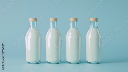 The glass milk bottles