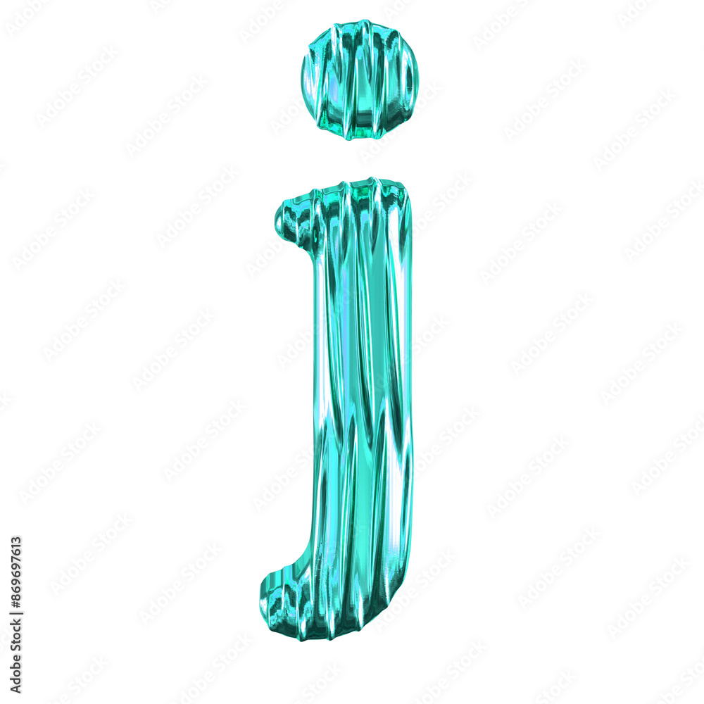 Fluted turquoise symbol. letter j Fluted turquoise symbol. letter j