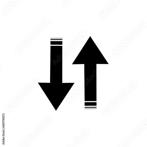 black icon opposite arrows