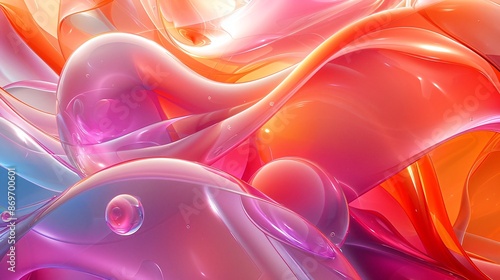 Wallpaper Mural  Abstract Fusion of Warm and Cool Tones, Abstract liquid background, holographic surface, reflection, spectrum Torontodigital.ca