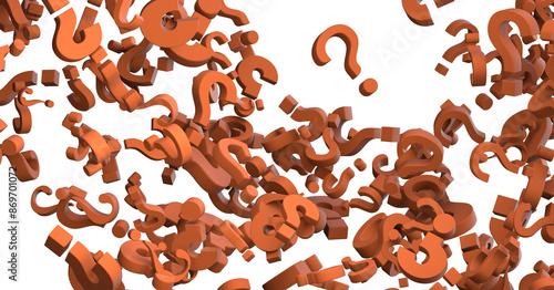 question marks on a plane, ...