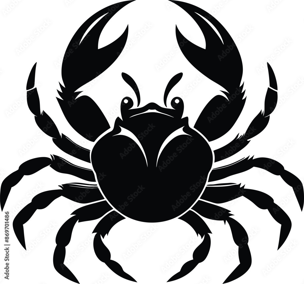 Crab silhouette vector illustration Crab silhouette vector illustration