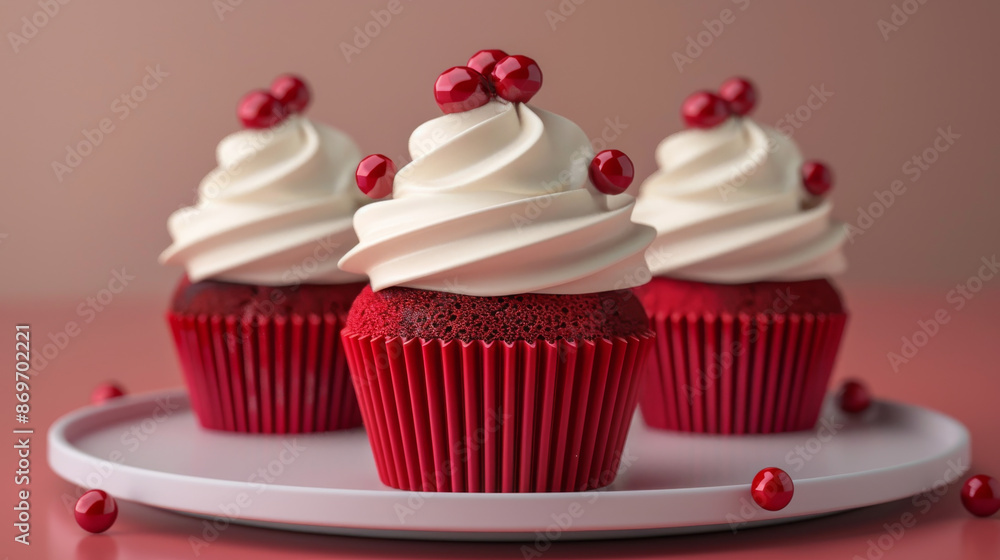 Cute and fluffy 3D red velvet cupcakes that are perfect for any celebration. Cute and fluffy 3D red velvet cupcakes that are perfect for any celebration.