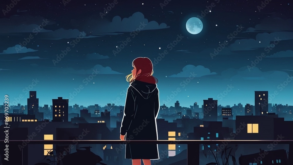 Fototapeta premium Lonely Girl in the city