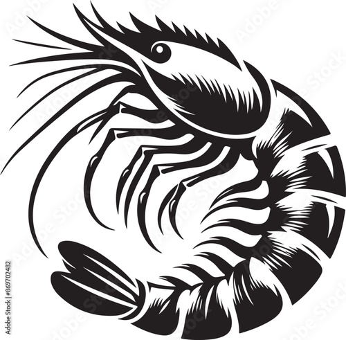 Wallpaper Mural Shrimp silhouette vector illustration Icon  Torontodigital.ca