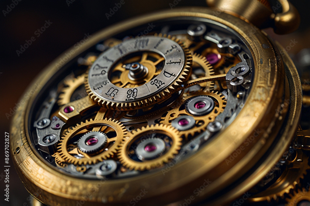 Steampunk Pocket Watch with Rotating Gear Steampunk Pocket Watch with Rotating Gear