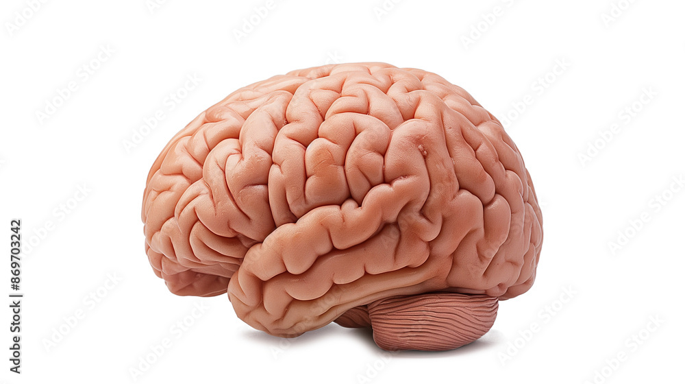 A brain is shown in a close-up, with a lot of detail A brain is shown in a close-up, with a lot of detail