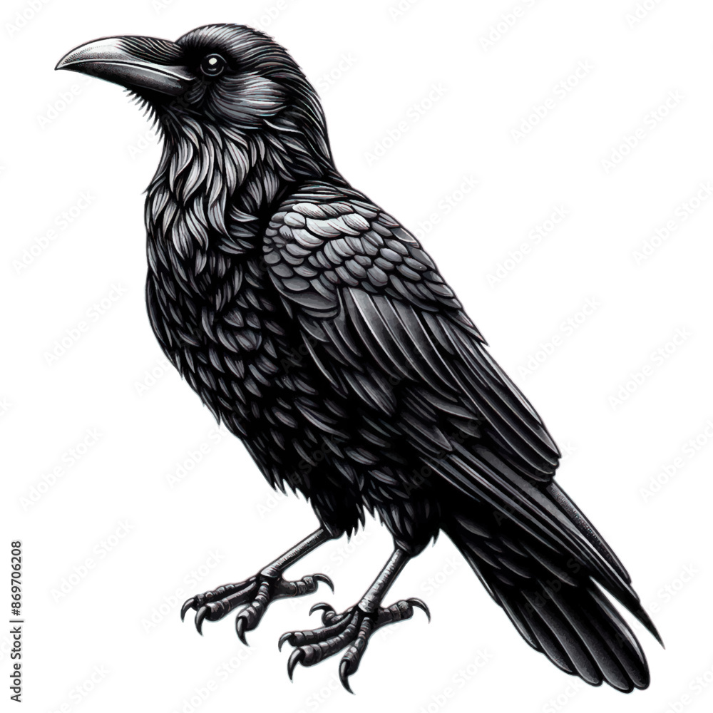 Fototapeta premium Raven tattoo drawing