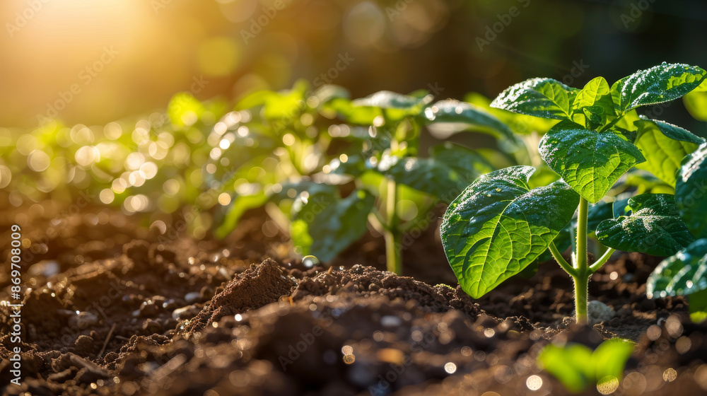 Water young plants gently in fertile soil as the sun sets. This helps them grow healthy and strong, promoting sustainable gardening. Water young plants gently in fertile soil as the sun sets. This helps them grow healthy and strong, promoting sustainable gardening.