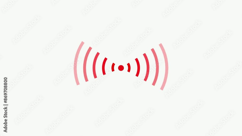Radio waves icon animation on black background. Radio waves icon animation on black background.