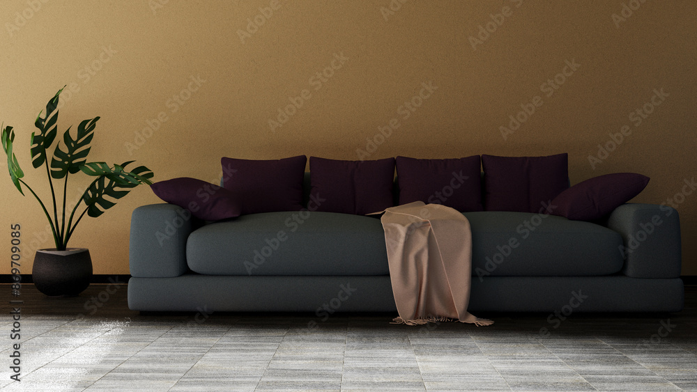 Fototapeta premium part of the empty room with the sofa