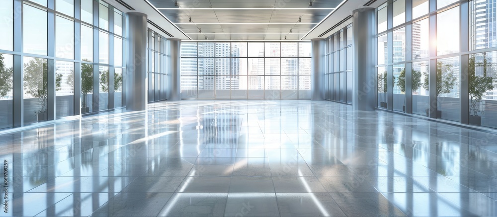 Modern business office building with an empty floor providing ample copy space image. Modern business office building with an empty floor providing ample copy space image.