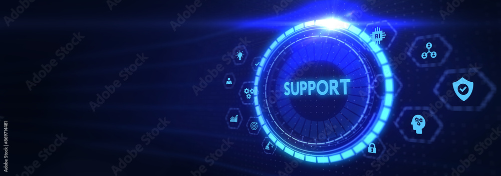 Business, Technology, Internet and network concept. Technical Support Center customer service. 3d illustration Business, Technology, Internet and network concept. Technical Support Center customer service. 3d illustration
