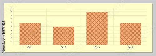 Infographic template, bar chart, quarterly chart statistics in a year