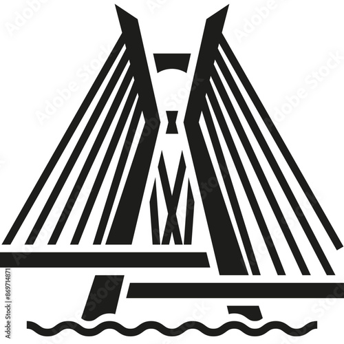 São Paulo – Brazil: Ponte Estaiada (outline icon)