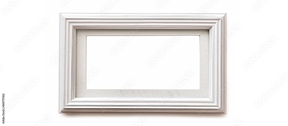 Isolated white wood frame or photo frame on white backdrop with a clipping path for easy extraction, creating a professional copy space image. Isolated white wood frame or photo frame on white backdrop with a clipping path for easy extraction, creating a professional copy space image.