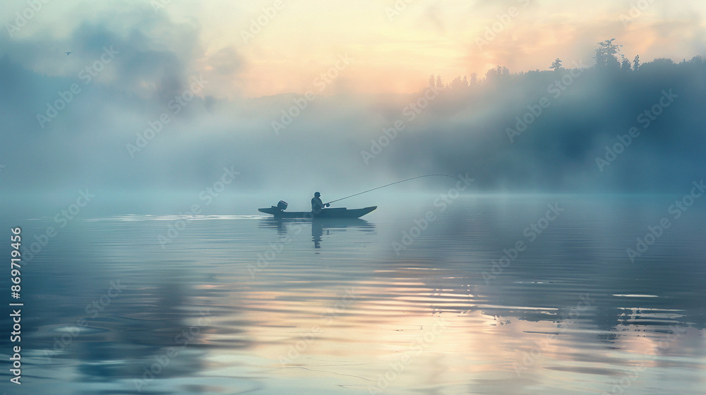 Solitude Serenity: A Fisherman Contemplates the Dawn Solitude Serenity: A Fisherman Contemplates the Dawn