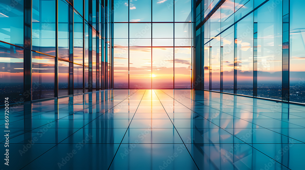 Glass building, transparent walls Glass building, transparent walls