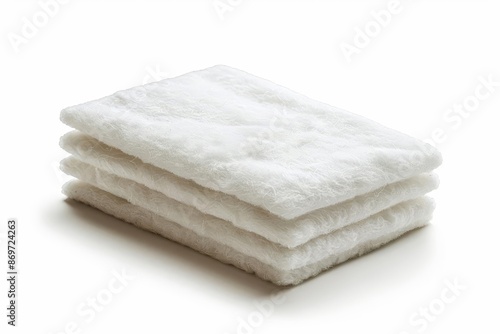 Three white fiber glass wool panels isolated on white background.