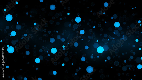 Dots Circles Blue Spheres on Black Background, Abstract Image, Texture, Pattern Background, Wallpaper, Background, Cell Phone Cover and Screen, Smartphone, Computer, Laptop, 9:16 and 16:9 Format - PNG