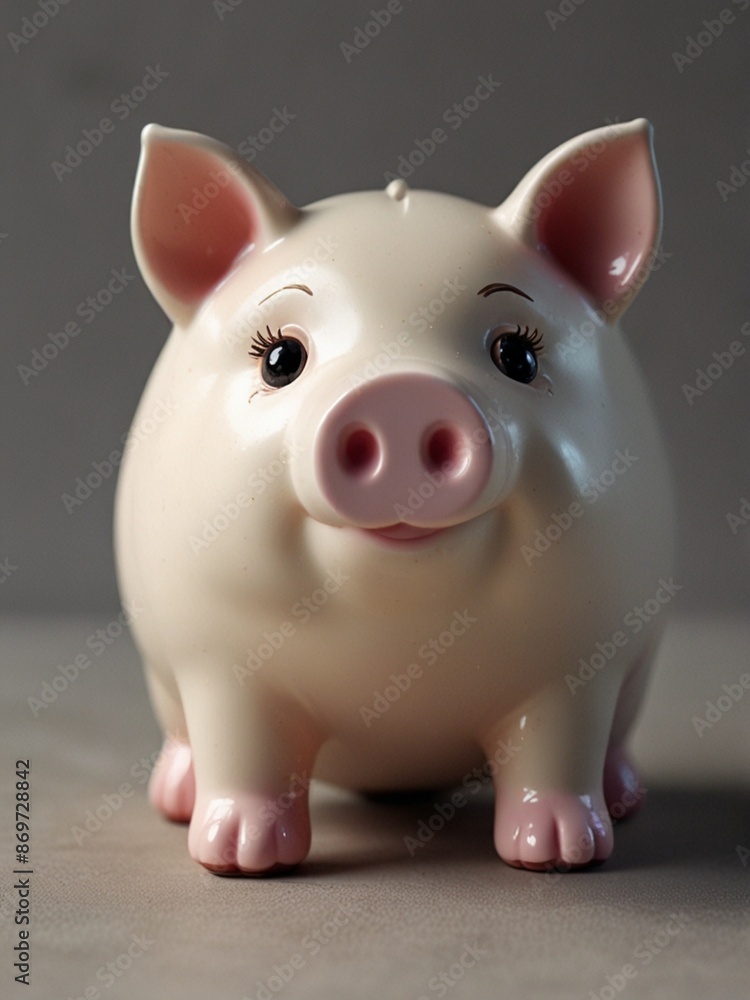 Pink piggy bank on a light background Pink piggy bank on a light background