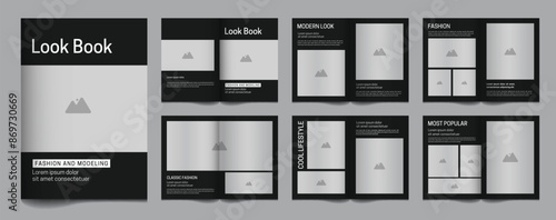 Modern fashion lookbook minimalist modeling template design