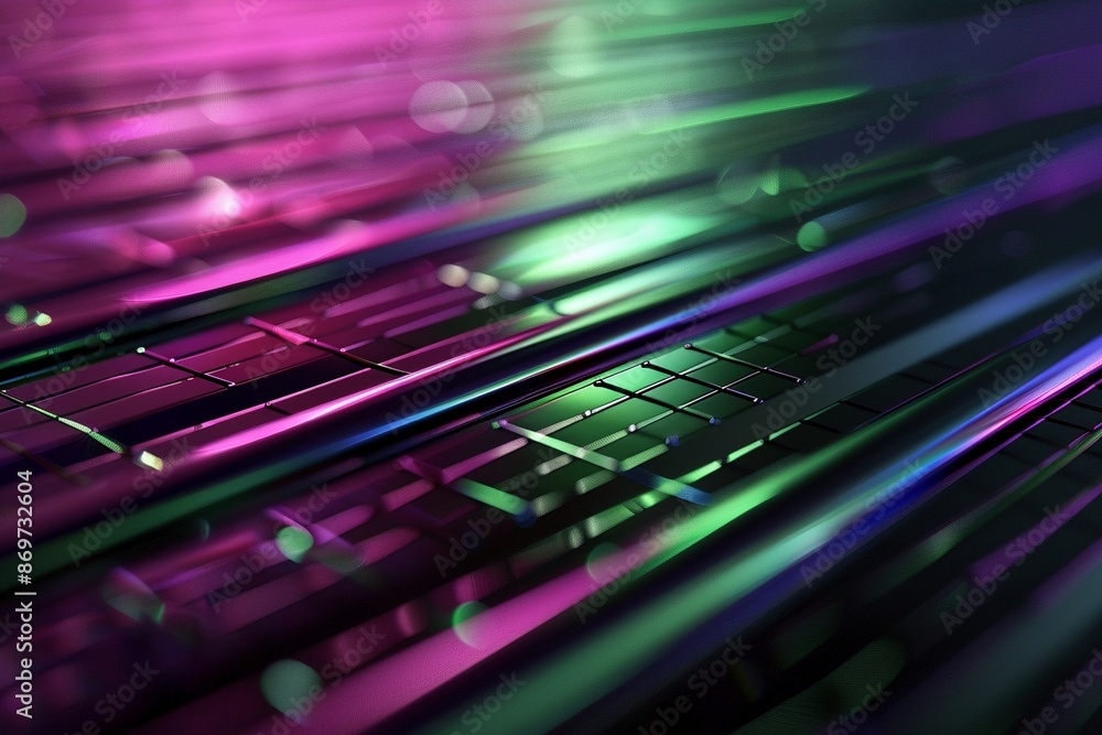 abstract landscape featuring dynamic neon waves in shades of purple and green, illuminated by glowing lines and detailed textures abstract landscape featuring dynamic neon waves in shades of purple and green, illuminated by glowing lines and detailed textures