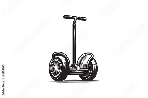A vector silhouette of a segway.