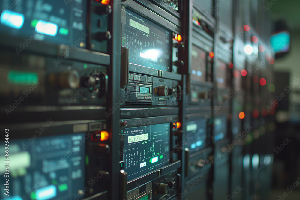 Futuristic data center with advanced network server racks glowing with LED lights, symbolizing high-speed data processing and connectivity. Futuristic data center with advanced network server racks glowing with LED lights, symbolizing high-speed data processing and connectivity.