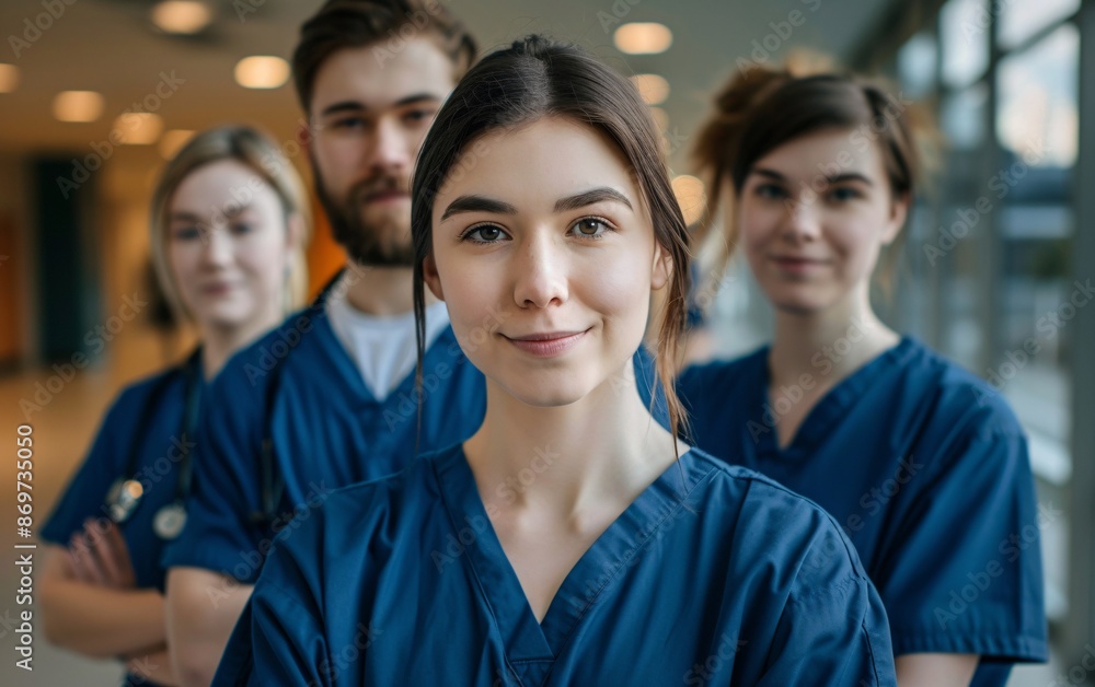 Group of happy medical and nursing at the hospital looking at camera Group of happy medical and nursing at the hospital looking at camera