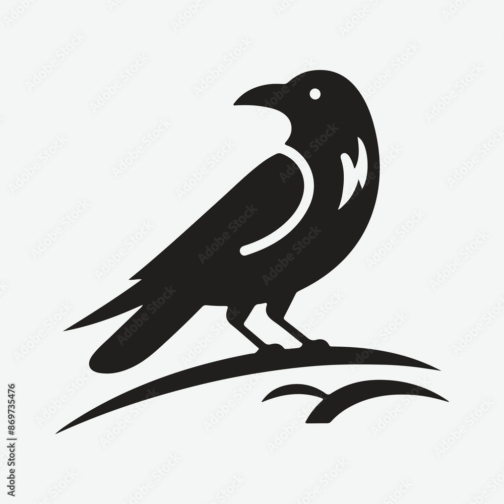 Obraz premium Majestic Crow Silhouette: The Symbol of Mystery and Elegance