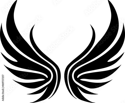 abstract flacon, eagle, angel wing illustration icon logo design