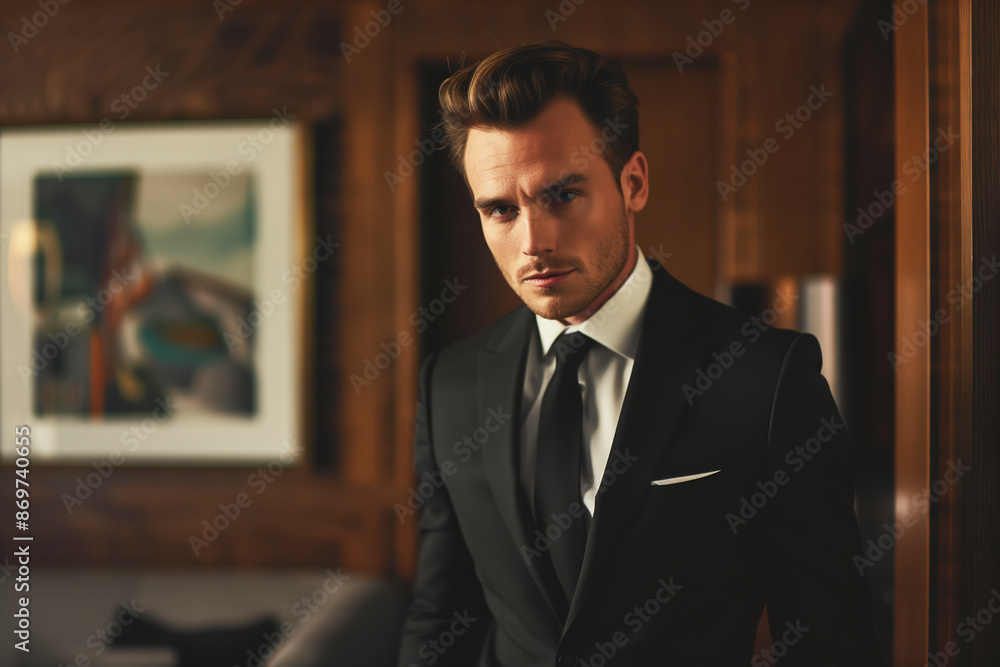A handsome man in a suit. A handsome man in a suit.