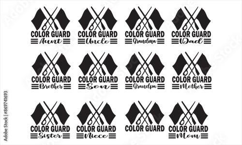 Color Guard, Marching Band split Monogram, Color Guard Monogram, color guard rifle, Color Guard Flags, saber for color guard