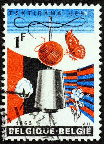 Postage stamp Belgium 1965 symbols of textile industry