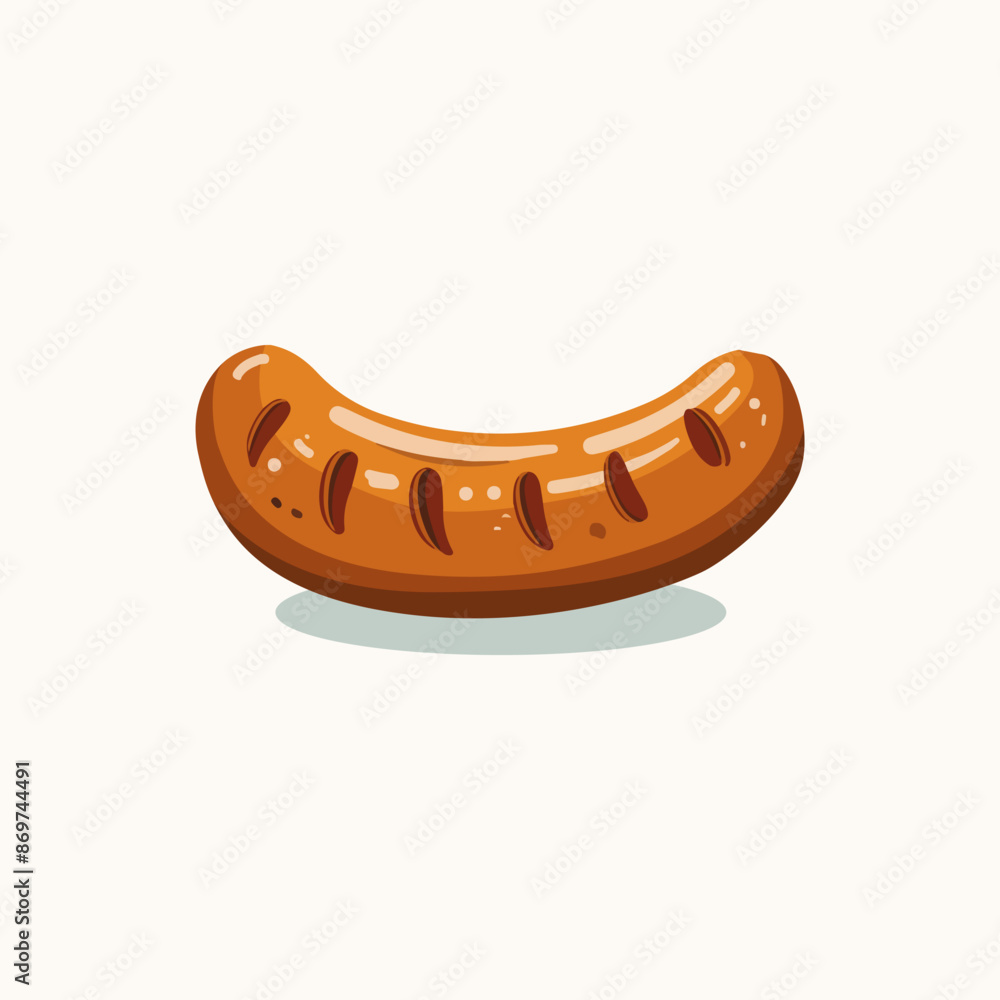 Sausage.Grilled sausage. Flat style illustration. Sausage.Grilled sausage. Flat style illustration.
