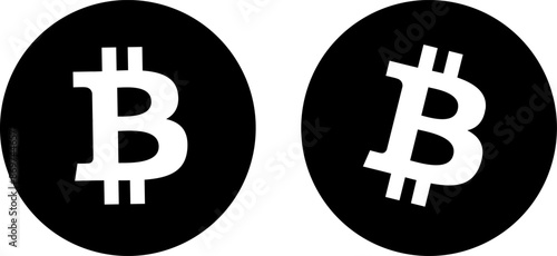 Vector Bitcoin Symbol in Black and White