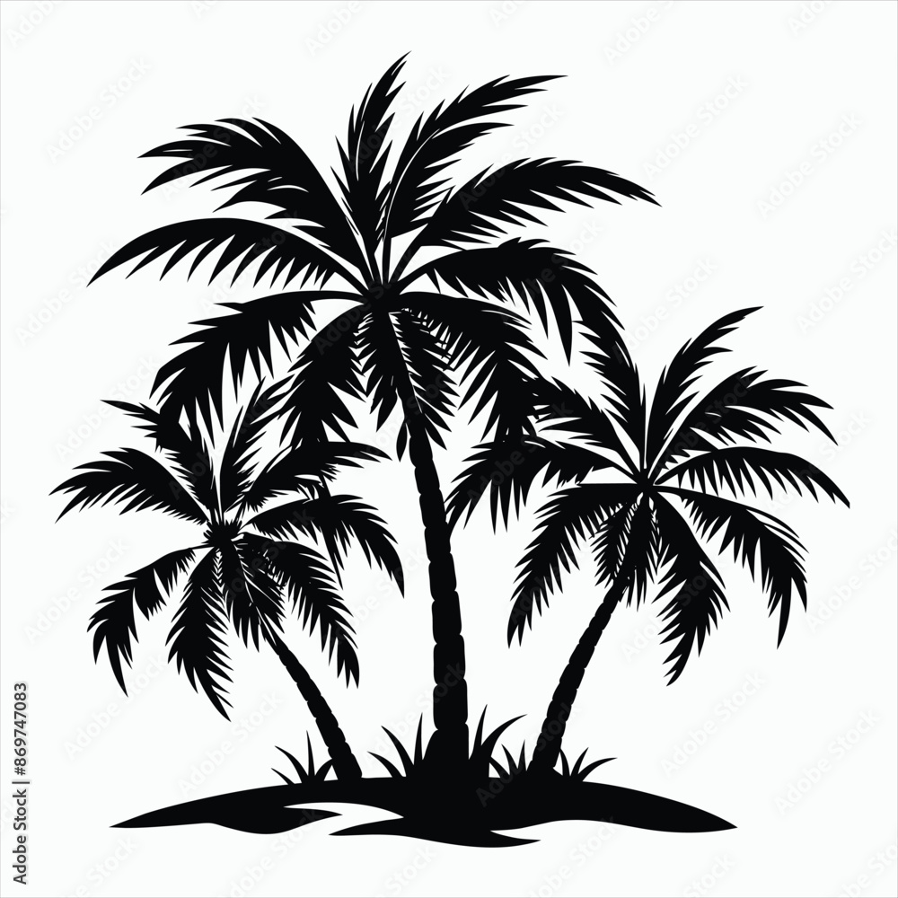 Fototapeta premium Island Dream Palm Tree Silhouette
