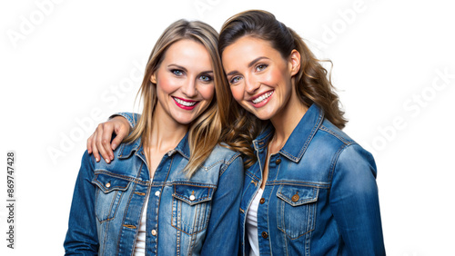 Two Women Smiling In Denim Jackets