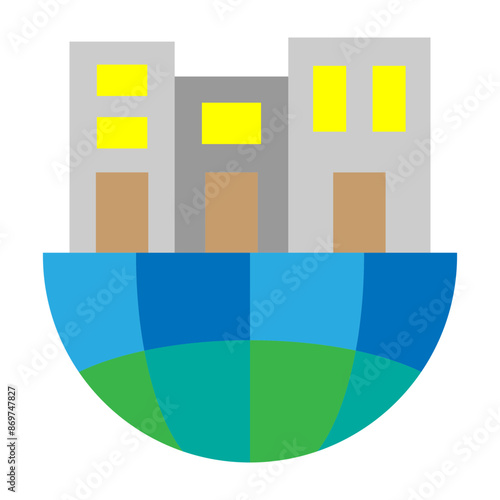 Urban Sprawl Vector Flat Icon Design