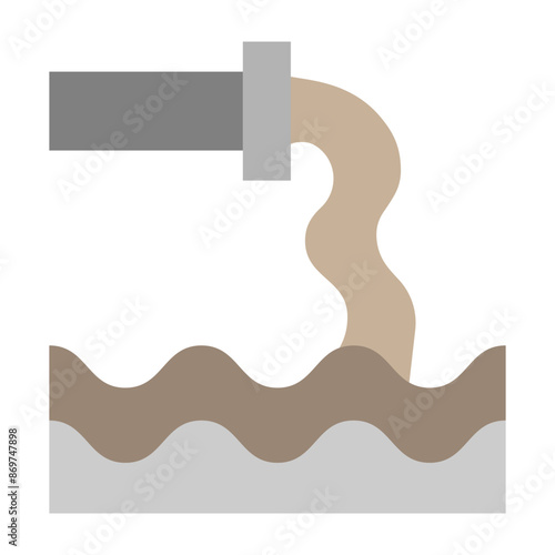 Sewage Pipe Vector Flat Icon Design