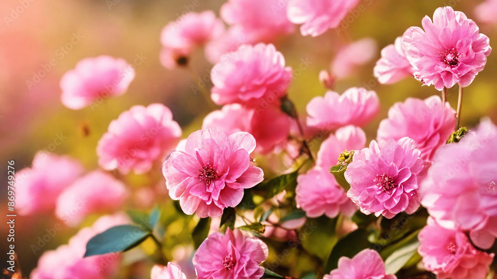Beautiful pink flowers background, 16:9 with copyspace, 300 dpi Beautiful pink flowers background, 16:9 with copyspace, 300 dpi