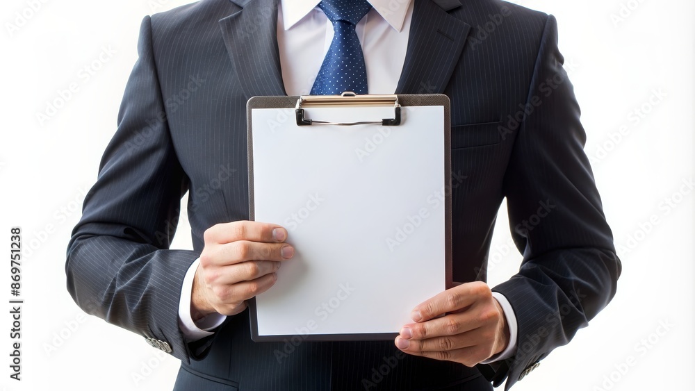 Blank clipboard on white background with copy space for notes, writing, message, office, stationery Blank clipboard on white background with copy space for notes, writing, message, office, stationery