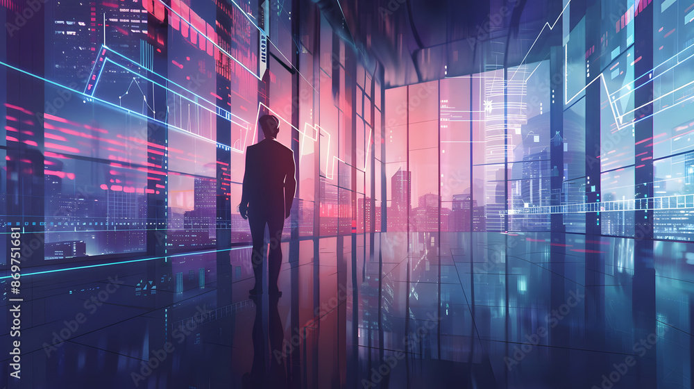 Financial business background with graphs. Can be used for your design. AI Generated Financial business background with graphs. Can be used for your design. AI Generated