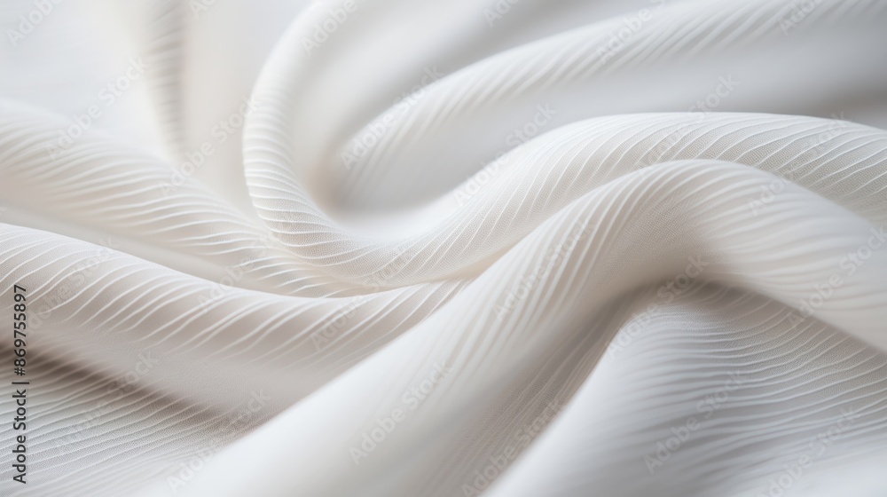 Close-up of white fabric texture with soft folds and delicate patterns, perfect for backgrounds or textile design concepts. Close-up of white fabric texture with soft folds and delicate patterns, perfect for backgrounds or textile design concepts.