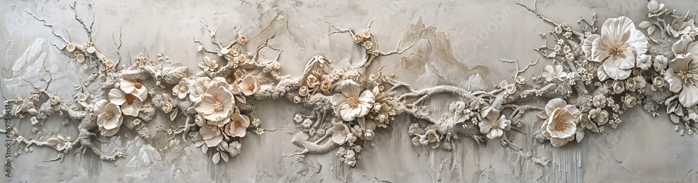 3d white flower Wallpaper Background golden art for digital printing wallpaper, mural, custom design wallpaper. AI generated illustration 3d white flower Wallpaper Background golden art for digital printing wallpaper, mural, custom design wallpaper. AI generated illustration