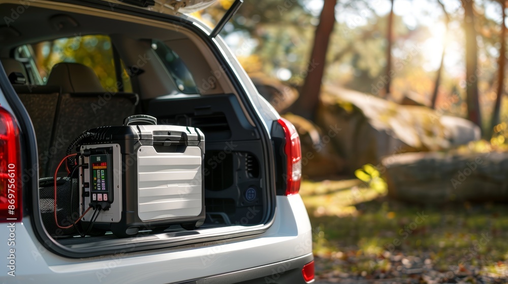 Portable Gasoline Generator in Car Trunk for Road Trips and Outdoor Adventures Portable Gasoline Generator in Car Trunk for Road Trips and Outdoor Adventures