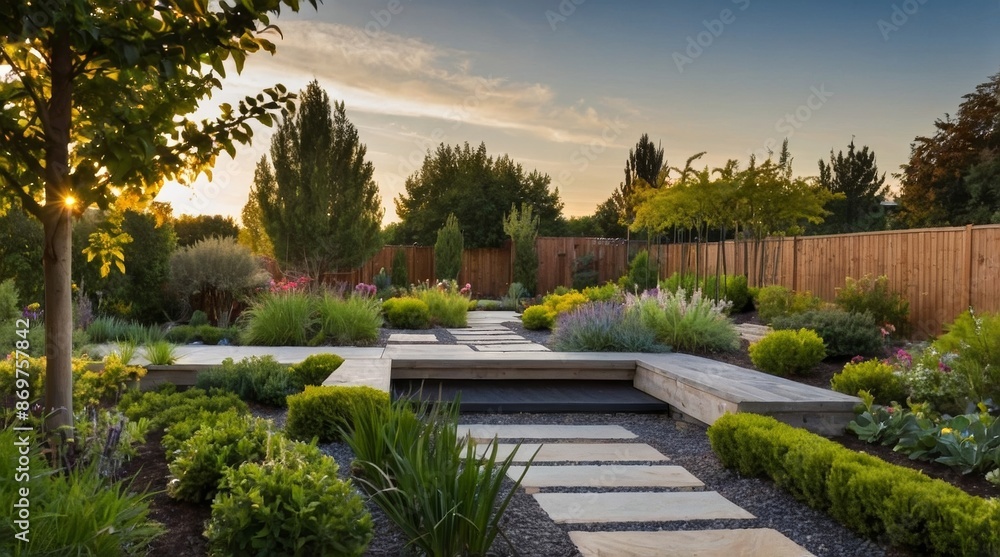 Fototapeta premium Creating a beautiful garden from scratch