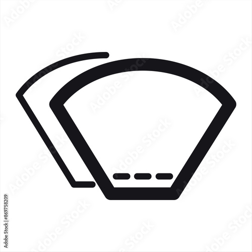 Drip coffee filter bag line icon. Outline symbol of paper filter and coffee brewing equipment. Kitchen utensil flat vector illustration.