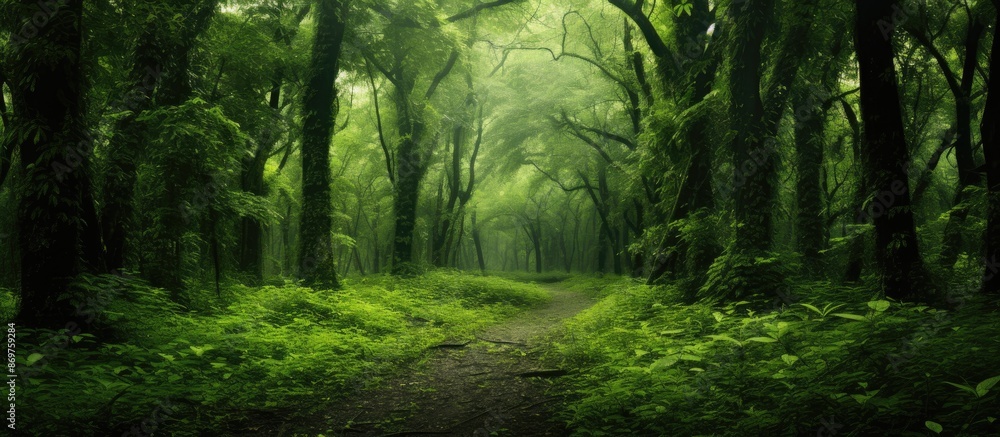 Fototapeta premium Copy space image featuring lush green nature suitable as a background or wallpaper.